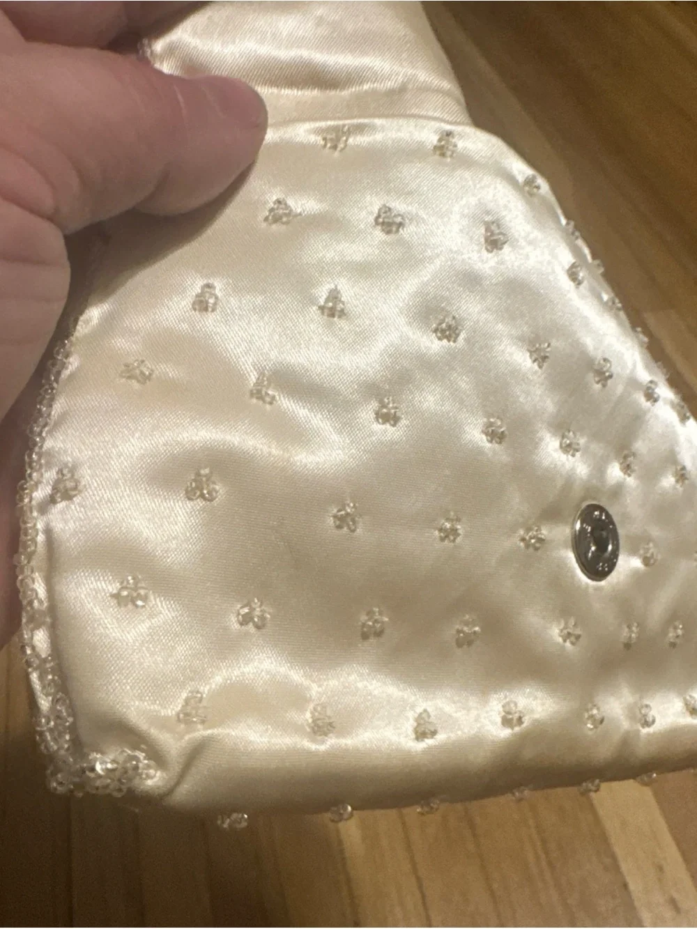 Richere Hand Beaded mid-century (circa 1950s–1960s) bridal or evening clutch